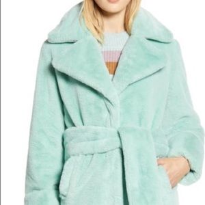 Halogen x Atlantic-Pacific Mint Faux Fur Coat